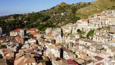 Aerial view of Village of Gioiosa Ionica, Calabria italy.