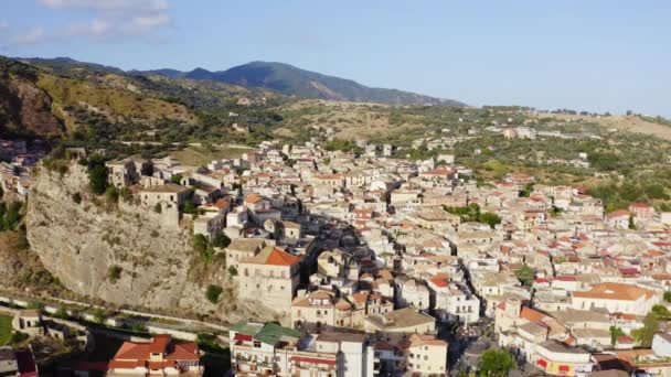 Aerial View Village Gioiosa Ionica Calabria Italy — Stockvideo