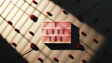 Overhead shot of valentines decoration 