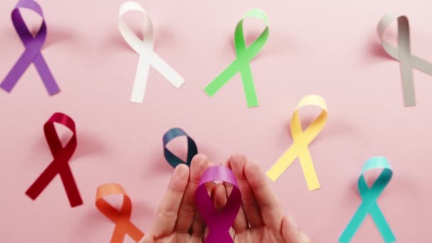 World Cancer Awareness Day Background — Vídeo de Stock