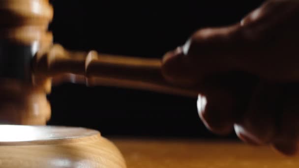 Close Judges Hammer Slow Motion — Vídeo de stock