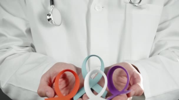 Close Doctor Colored Bow Hands — Stok video