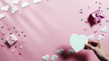 Overhead shot of valentines decoration 