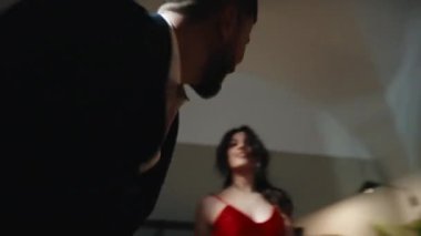 Happy Couple dancing at evening.