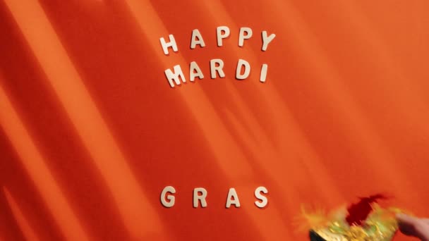 Orange Bakgrund Mardi Gras — Stockvideo