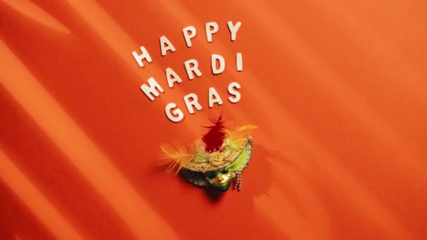 Orange Background Mardi Gras — Stock video