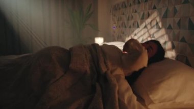 Girl wakes up in the early morning.