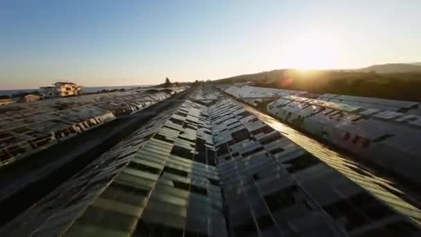 Вид Воздуха Разрушенный Парник — стоковое видео
