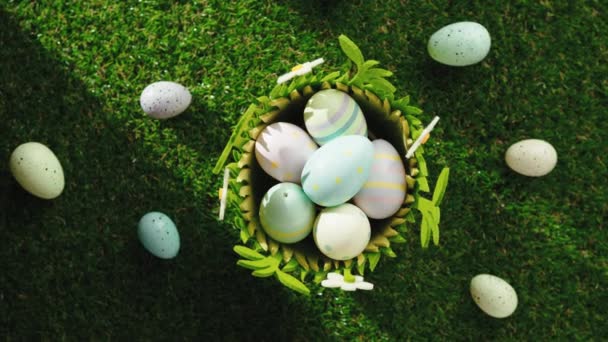 Top View Easter Decoration — Stockvideo