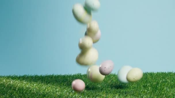 Boyalı Paskalya Yumurtası Dekorasyonu Arkaplanı — Stok video