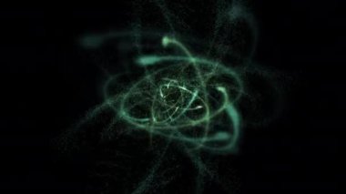Dönen elektronları olan bir atomun canlandırması.