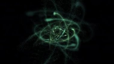 Dönen elektronları olan bir atomun canlandırması.