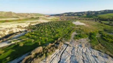 Aerial view of fields ready for cultivation