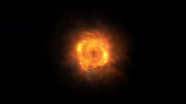 Siyah arkaplanda yangın patlaması canlandırması 