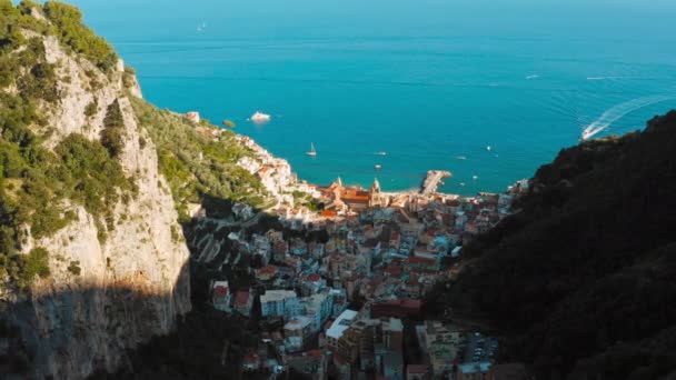 Vista Aérea Costa Amalfi — Vídeos de Stock