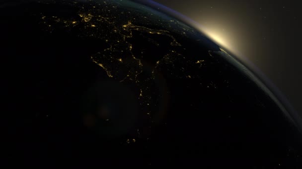 Uzaydan Görünen Dünyanın Dijital Temsili — Stok video