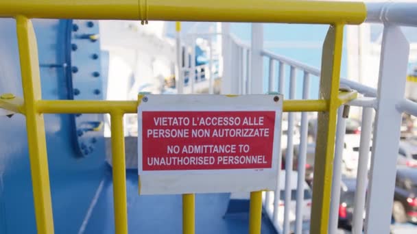Sign Admittance Authorized Persons Only Door Restricted Area — Stock Video