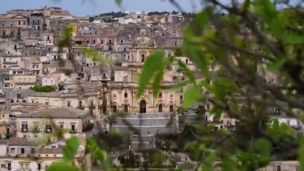 Πόλη Της Μόντικα Αρχαία Σικελική Μπαρόκ Πόλη — Αρχείο Βίντεο