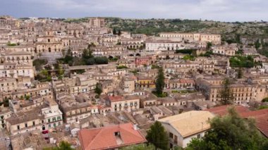 Modica Şehri. Eski Sicilya barok şehri.
