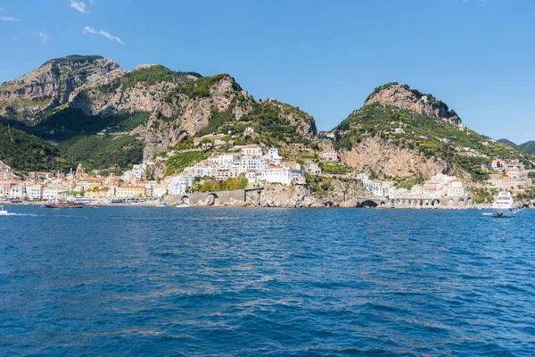 stock image Amalfi coast seen from the sea.