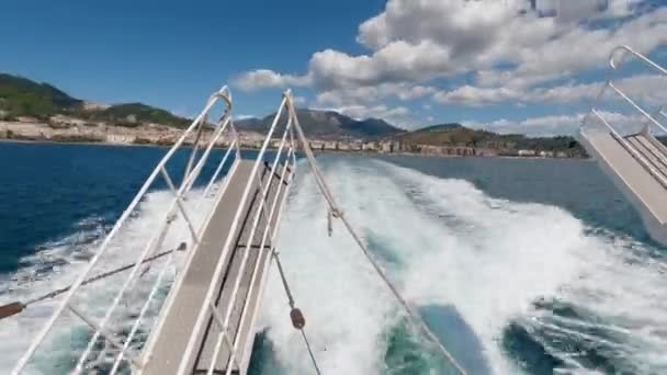 Motorboat Wake Ocean Timelapse — Stock video