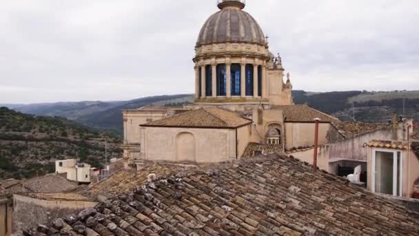 Antico Campanile Della Cattedrale Ragusa — Video Stock