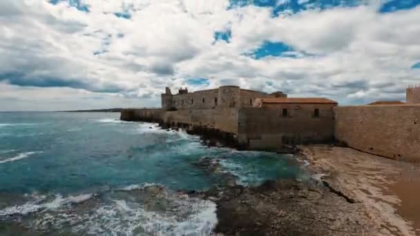 Castillo Medieval Isla Ortigia Sicilia Italia — Vídeo de stock