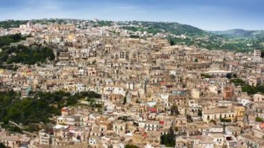 Modica, Sicilya, İtalya 'nın hava manzarası. 