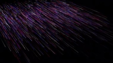 Uzayda yavaşça hareket eden 3d çizgilerinin canlandırması