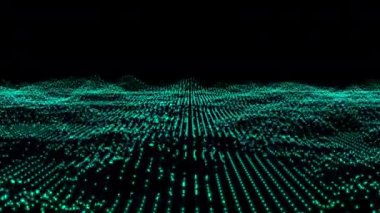 Siyah arkaplanda soyut dalgalı bir yapı.