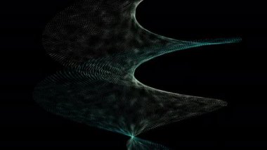 Siyah arkaplan üzerindeki soyut spiral DNA yapısı.