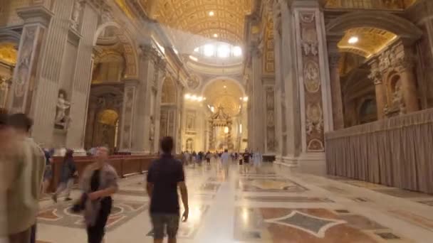 Μέσα Στον Καθεδρικό Ναό Του Αγίου Πέτρου Ρώμη Ιταλία — Αρχείο Βίντεο