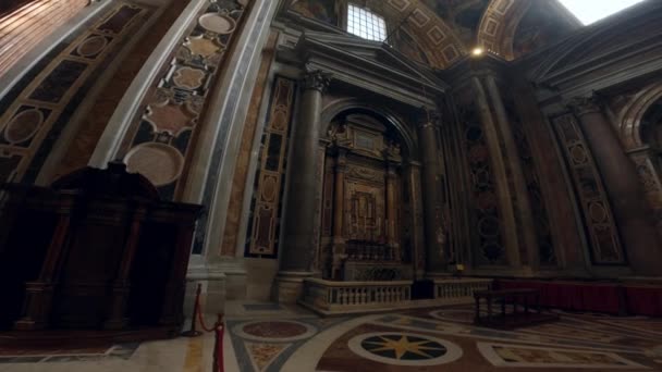 Inuti Peters Katedral Rom Italien — Stockvideo
