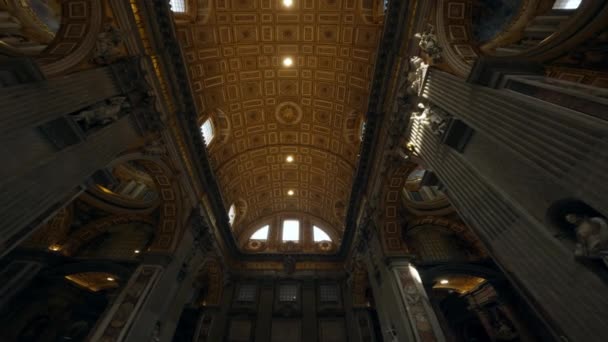 Μέσα Στον Καθεδρικό Ναό Του Αγίου Πέτρου Ρώμη Ιταλία — Αρχείο Βίντεο