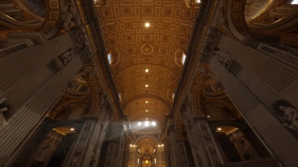 Inuti Peters Katedral Rom Italien — Stockvideo