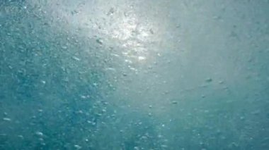 Air Bubbles Underwater. Background with copy space.