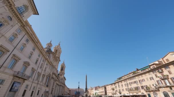 Πηγή Στην Πλατεία Piazza Navona Ρώμη Ιταλία — Αρχείο Βίντεο