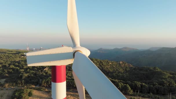 Luchtfoto Van Windturbine — Stockvideo