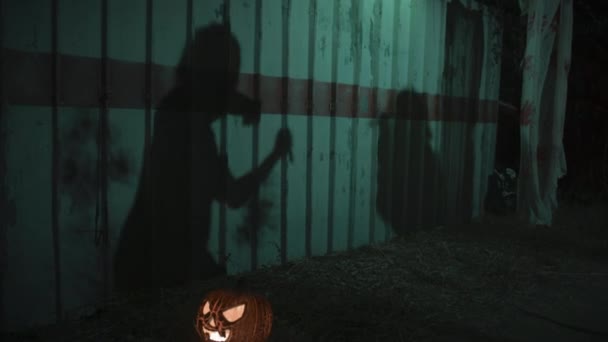 Lutando Assassinos Sombras Para Halloween — Vídeo de Stock