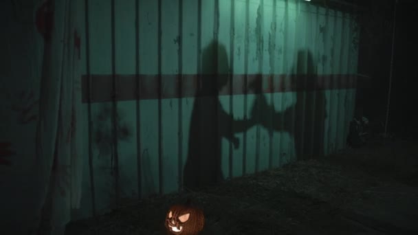 Lucha Contra Las Sombras Asesinos Para Halloween — Vídeos de Stock