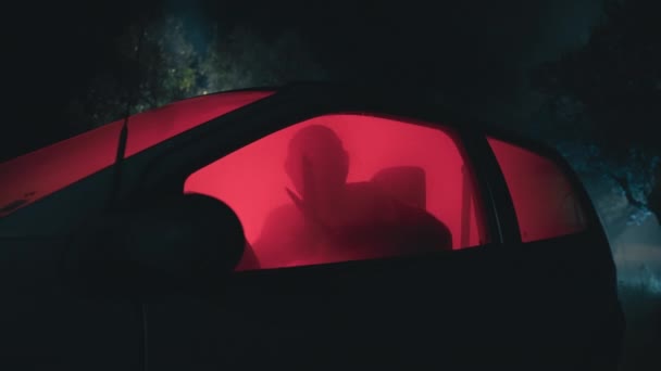 Monster Terjebak Dalam Mobil — Stok Video