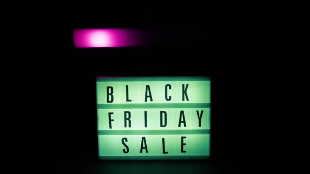 Coloured Light Panel Black Friday Advertising — Stock Video