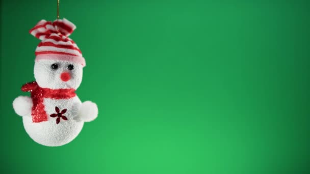 红色背景的小雪人圣诞装饰 — 图库视频影像