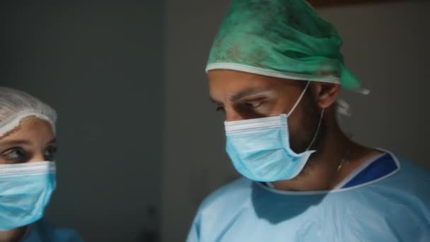 Gros Plan Infirmière Lingettes Médecins Front — Video