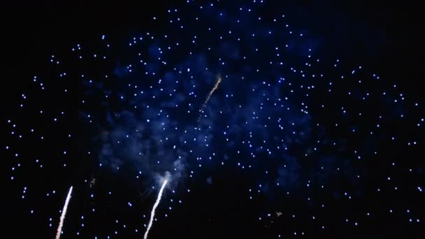Aumento Fuegos Artificiales Explosión Para Navidad — Vídeos de Stock