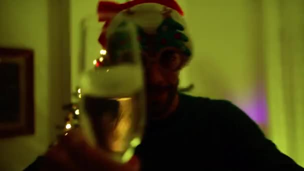 Ποτό Και Πάρτι Για Χριστούγεννα — Αρχείο Βίντεο