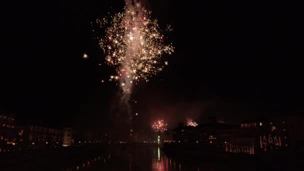 Novos Anos Véspera Celebração Fogos Artifício Niigata — Vídeo de Stock
