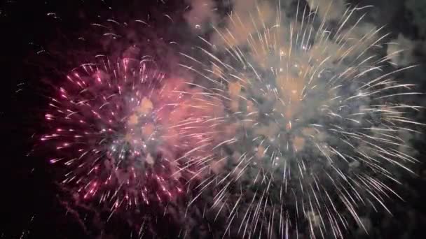 Weihnachtsevent Rom Mit Feuerwerk — Stockvideo