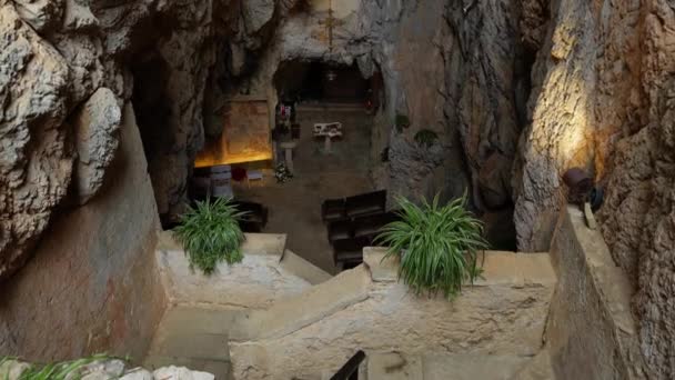 Catholic Sanctuary Located Cave — Video Stock