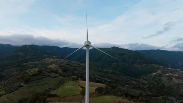 Aerial View New Generation Wind Turbine — Vídeo de Stock